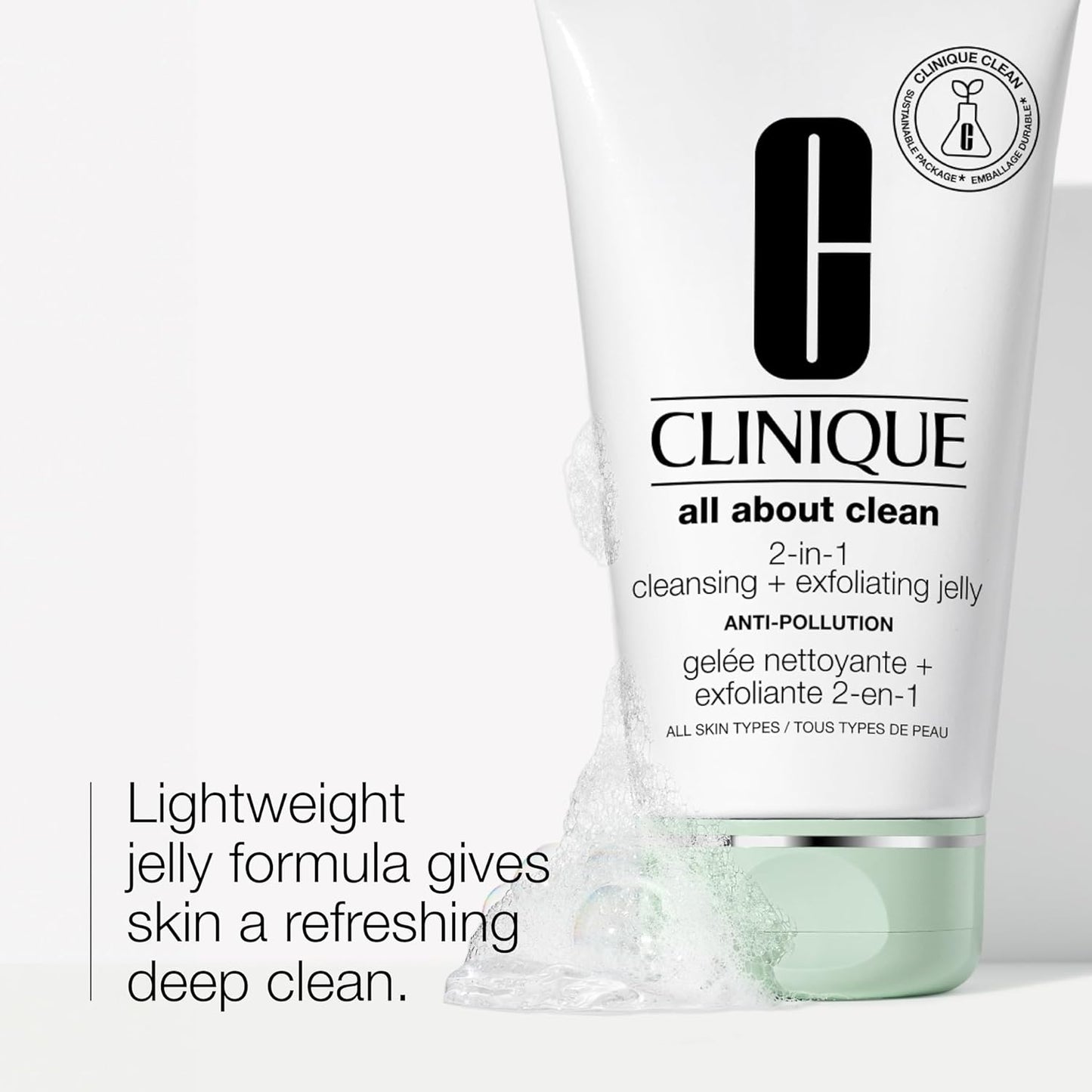 Clinique All About Clean 2-in-1 Cleansing + Exfoliating Jelly,5 Fl Oz