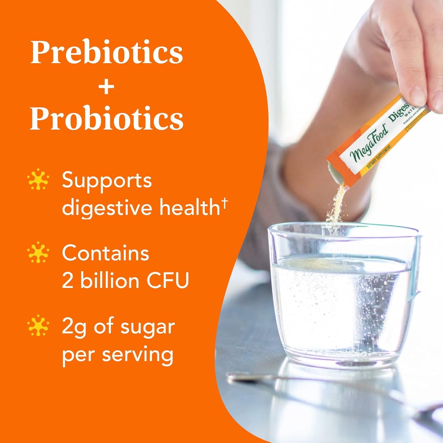 MegaFood Kombucha Powder - Probiotics for Digestive Health 10 Count