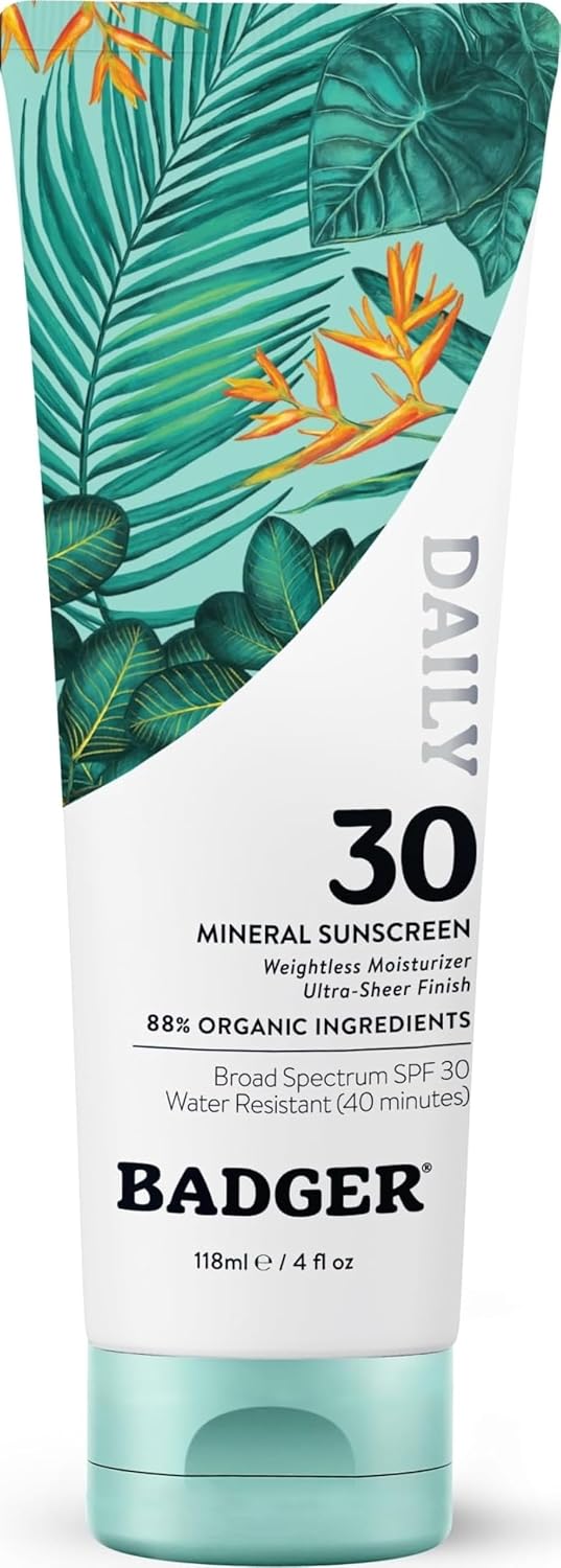 Badger Mineral Daily Sunscreen with Zinc Oxide, SPF 30 - 4 fl oz