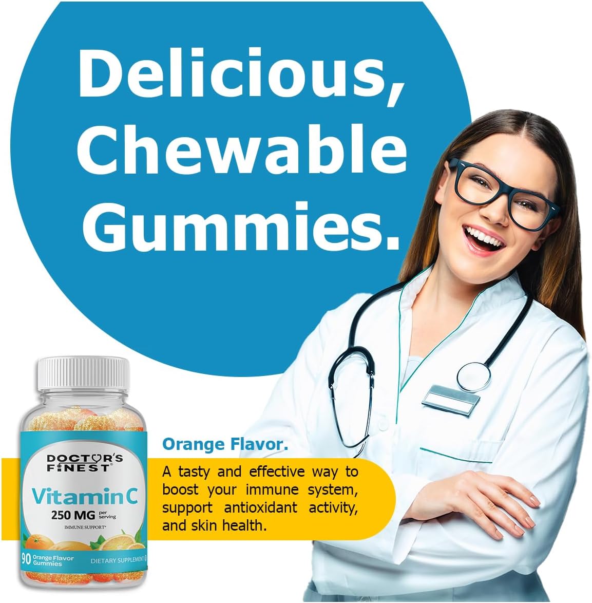 Doctor's Finest Vitamin C Gummies, Orange - 90 Gummies