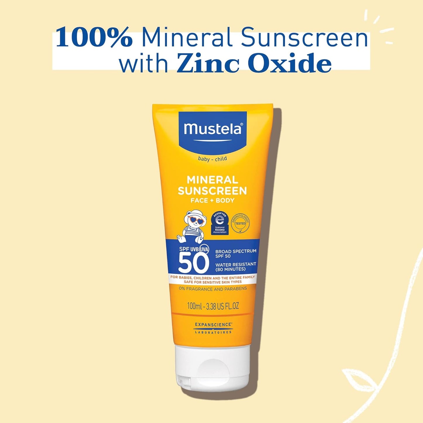 Mustela Baby Mineral Sunscreen Lotion SPF 50 Broad Spectrum -3.38 fl oz