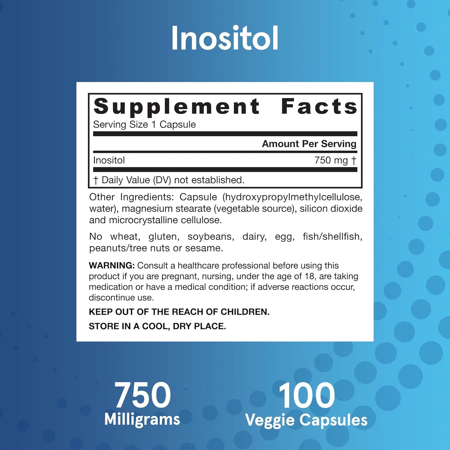 Jarrow Formulas Inositol 100 Veggie Capsules