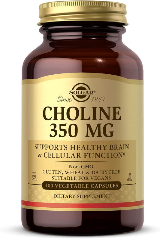 Solgar Choline Supports Healthy Brain & Cellular Function  100 Vegetable Capsules