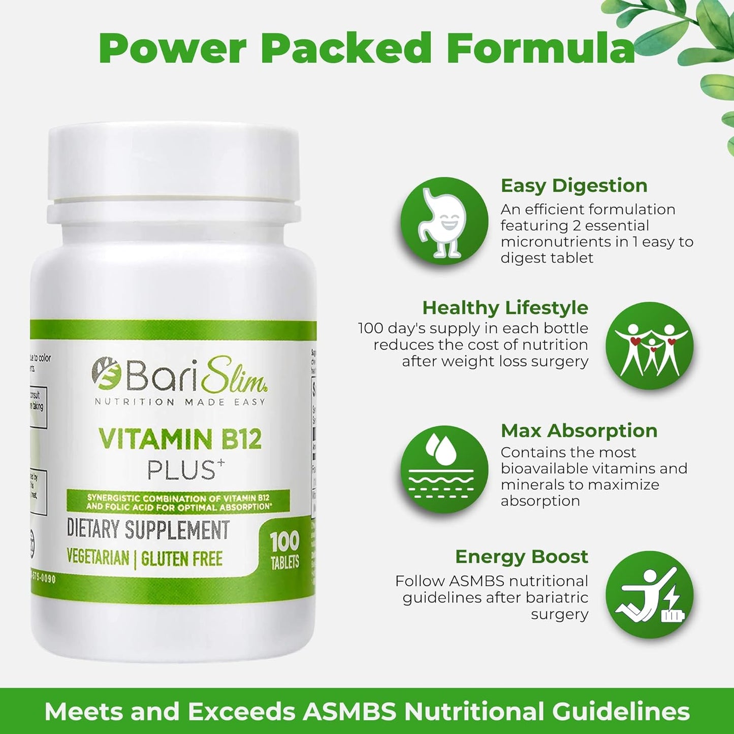 BariSlim Vitamin B12 Plus Tablets - 100 count