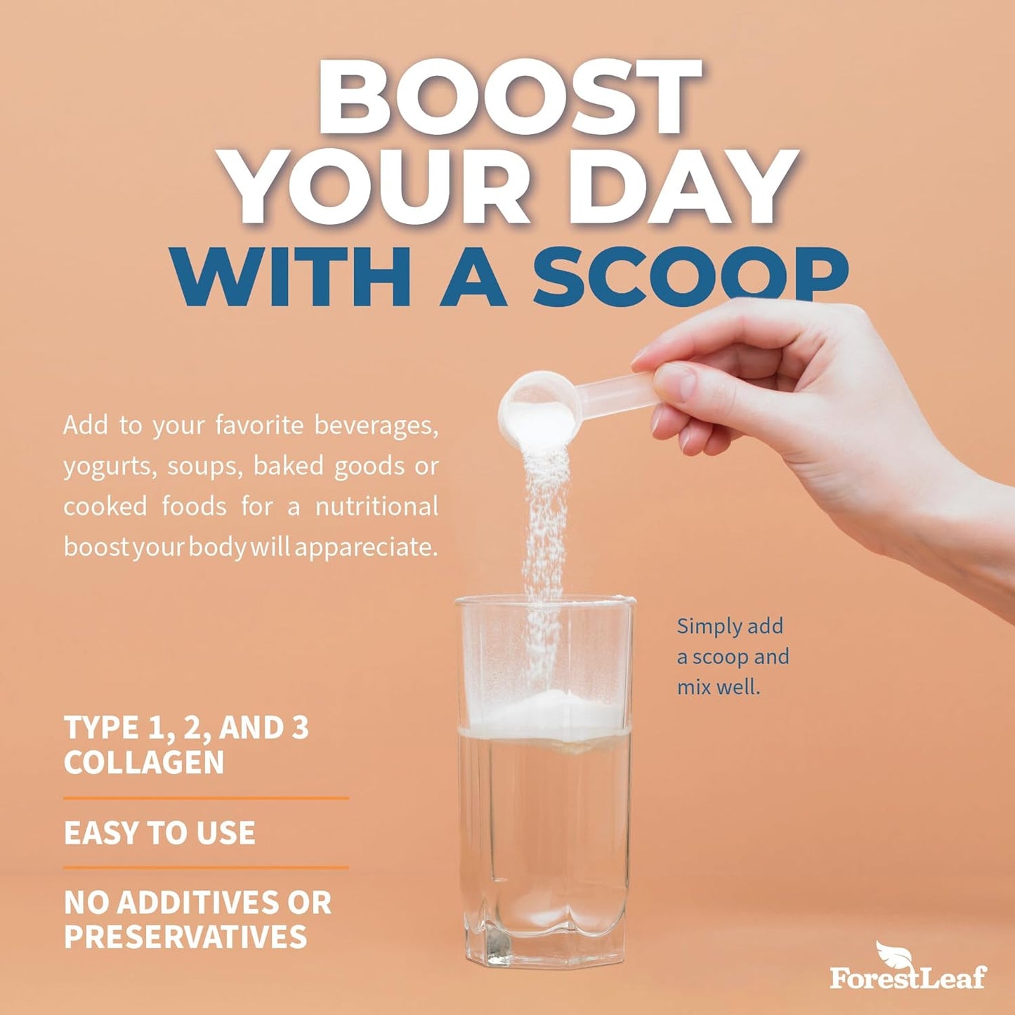 Collagen Peptides Powder Unflavored -Hydrolyzed Collagen Protein Powder Type 1, 2 & 3 16 oz