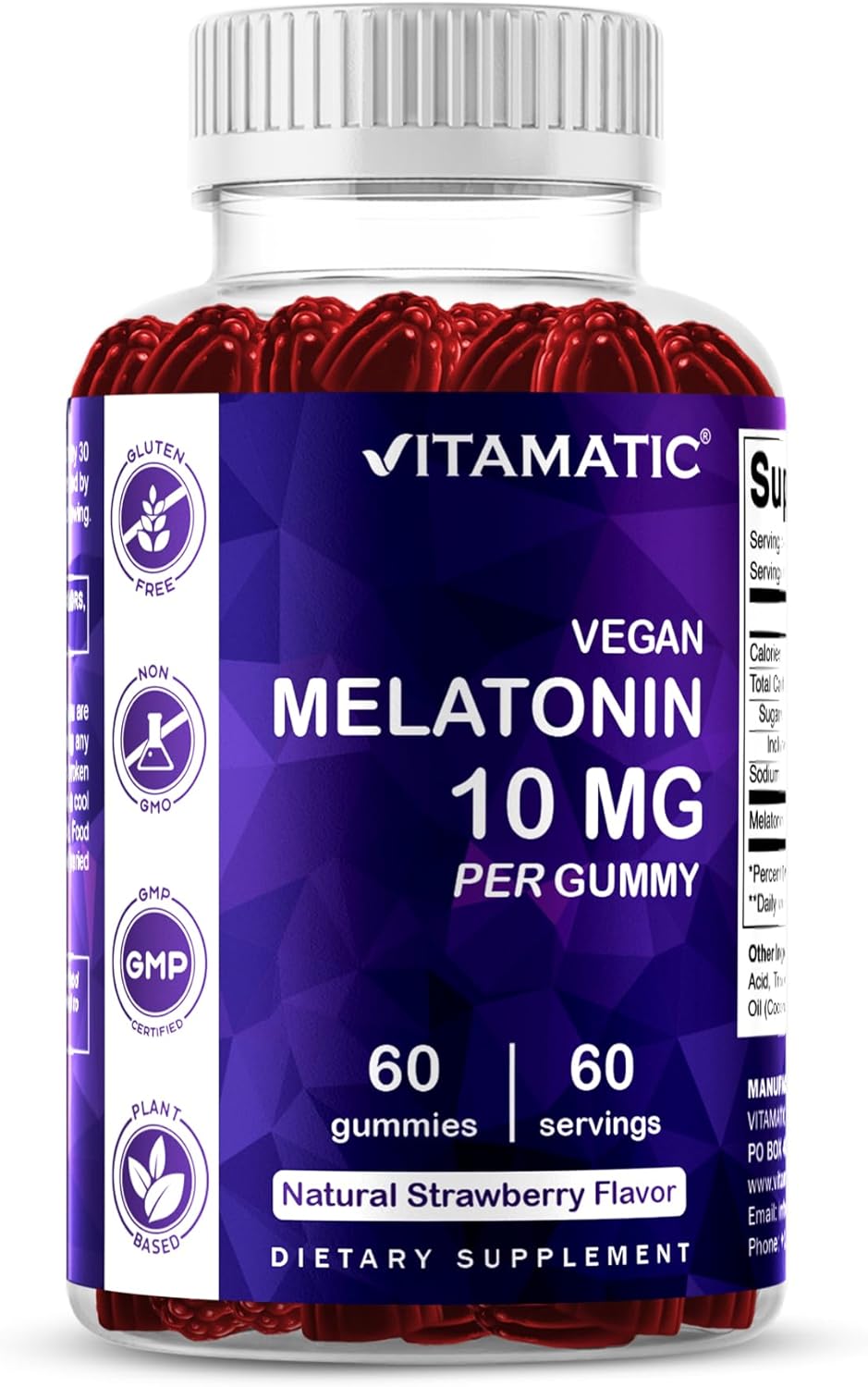 Vitamatic Melatonin 10 mg  - 60 Vegetarian Gummies