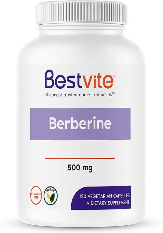 BESTVITE Berberine 500mg (120 Vegetarian Capsules)