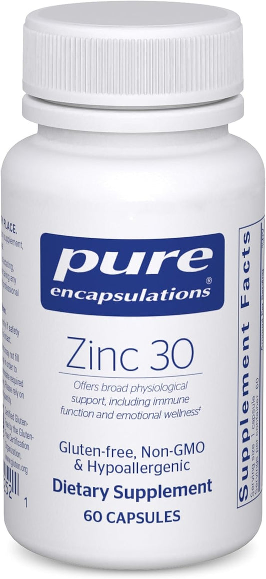 Pure Encapsulations Zinc 30 mg - 60 Capsules