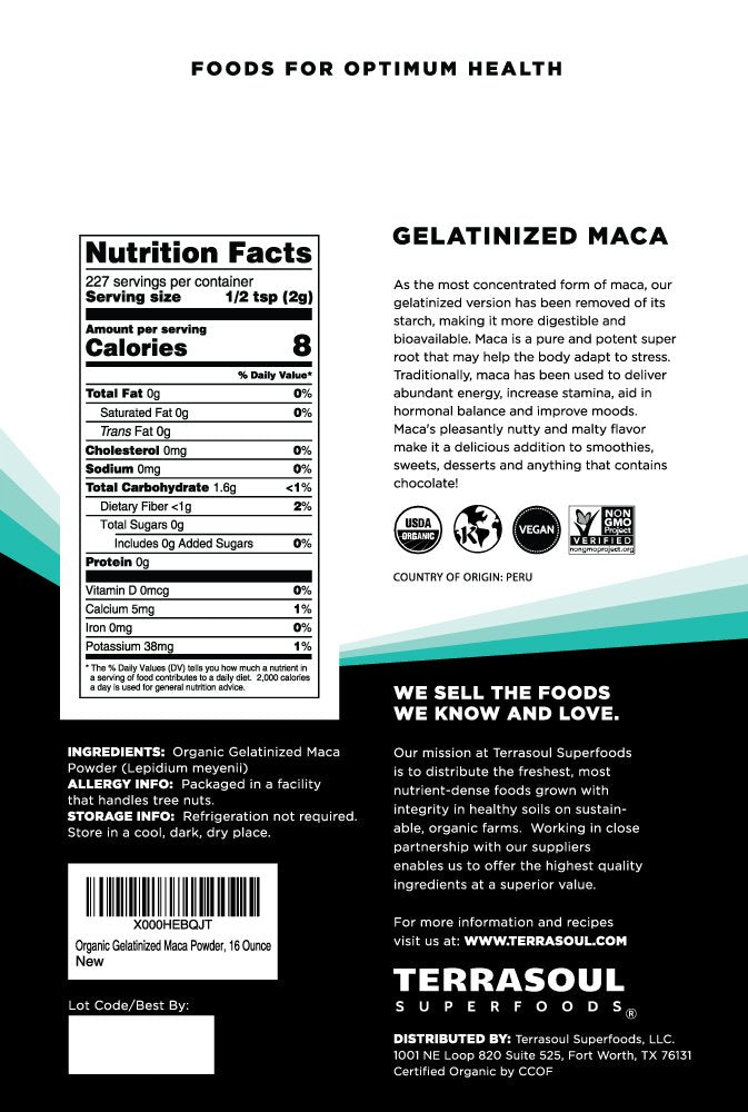 Terrasoul Superfoods Organic Gelatinized Maca Powder
