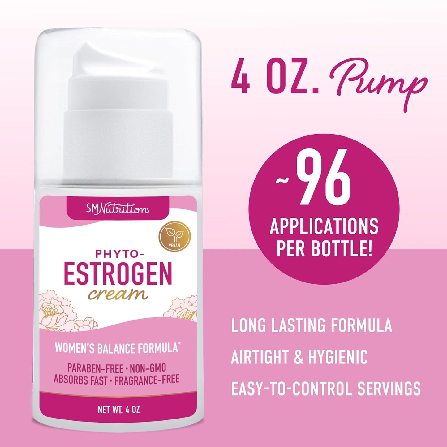Phyto Estrogen Cream for Women | Plant Based Hot Flash, Menopause 4OZ