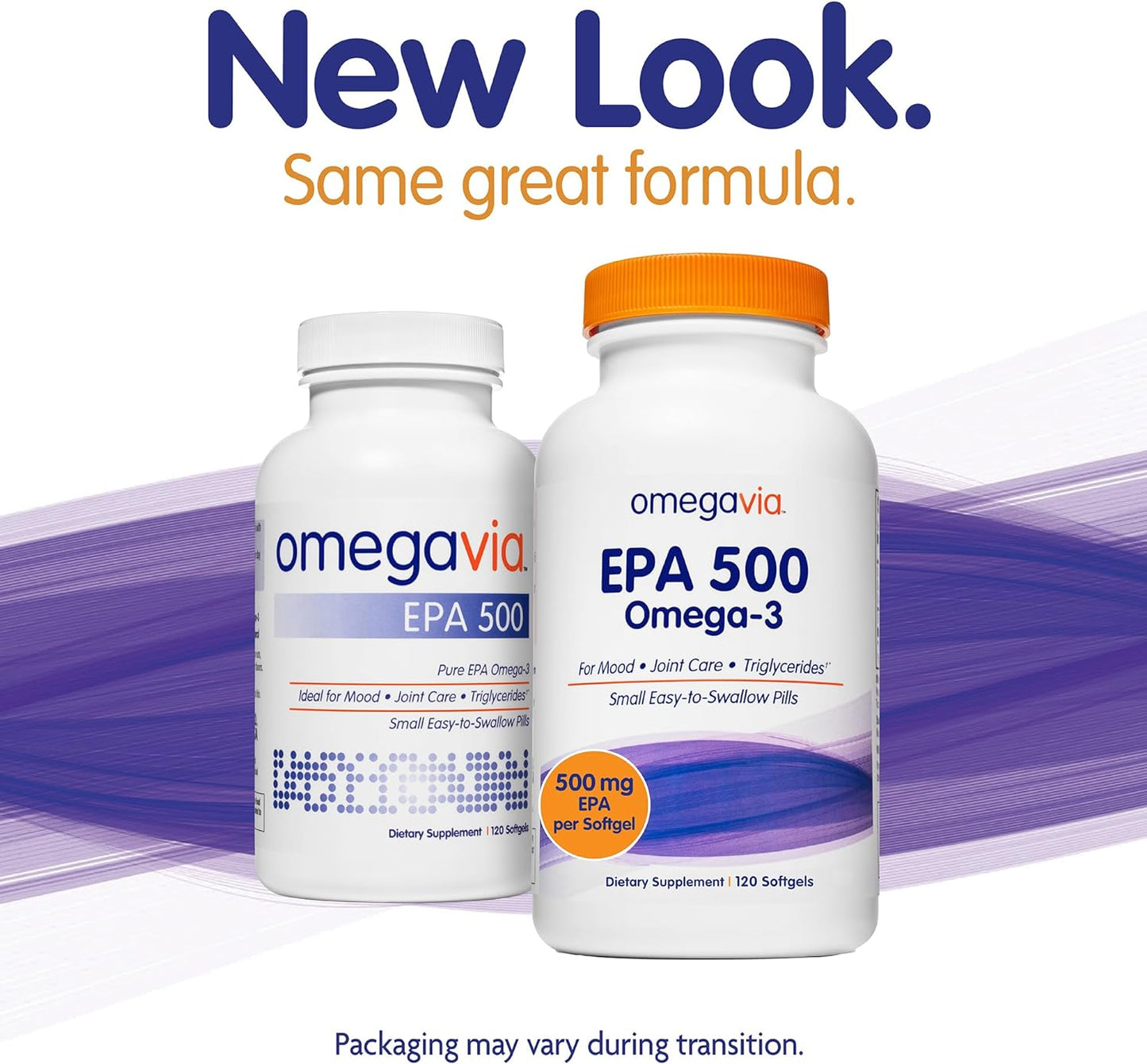 OmegaVia EPA 500 Omega-3 Fish Oil, 120 softgels