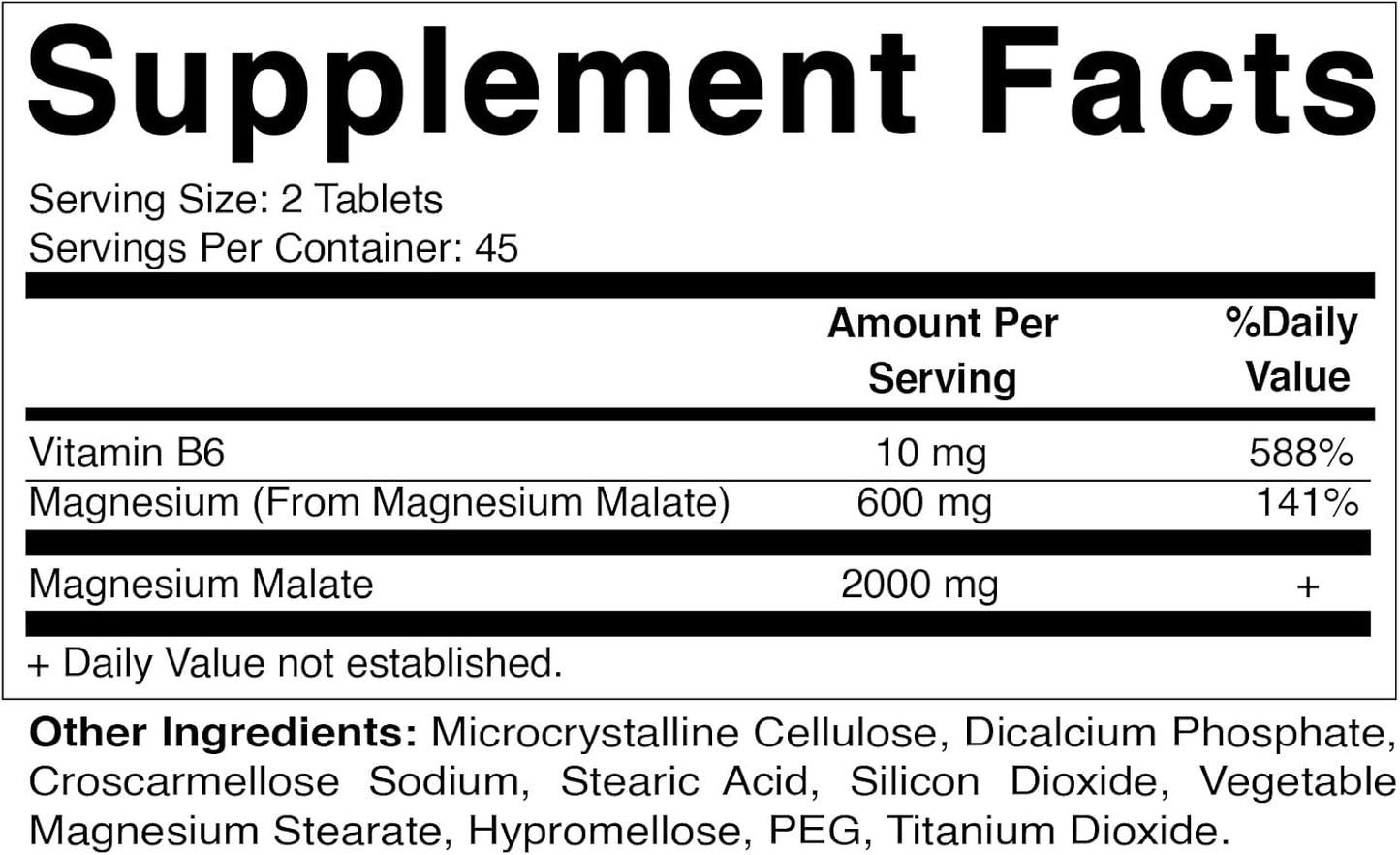 Vitamatic Magnesium Malate 2000mg - 90 Vegetarian Tablets