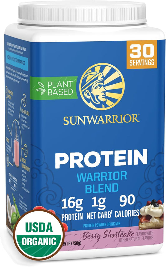 Sunwarrior Vegan Organic Protein Powder  Berry shortcake flavour -750g