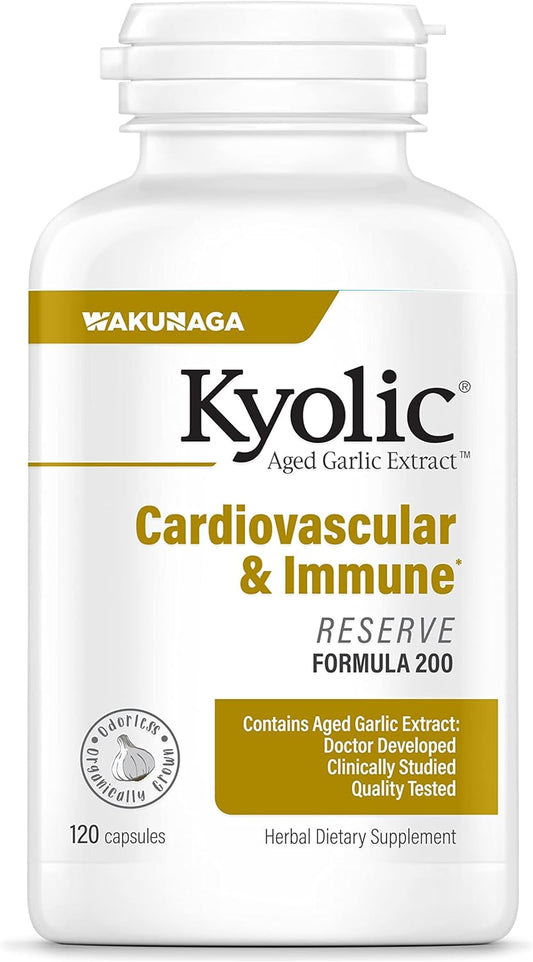 Kyolic Aged Garlic Extract Formula 200, Cardiovascular & Immune, 120 Capsules