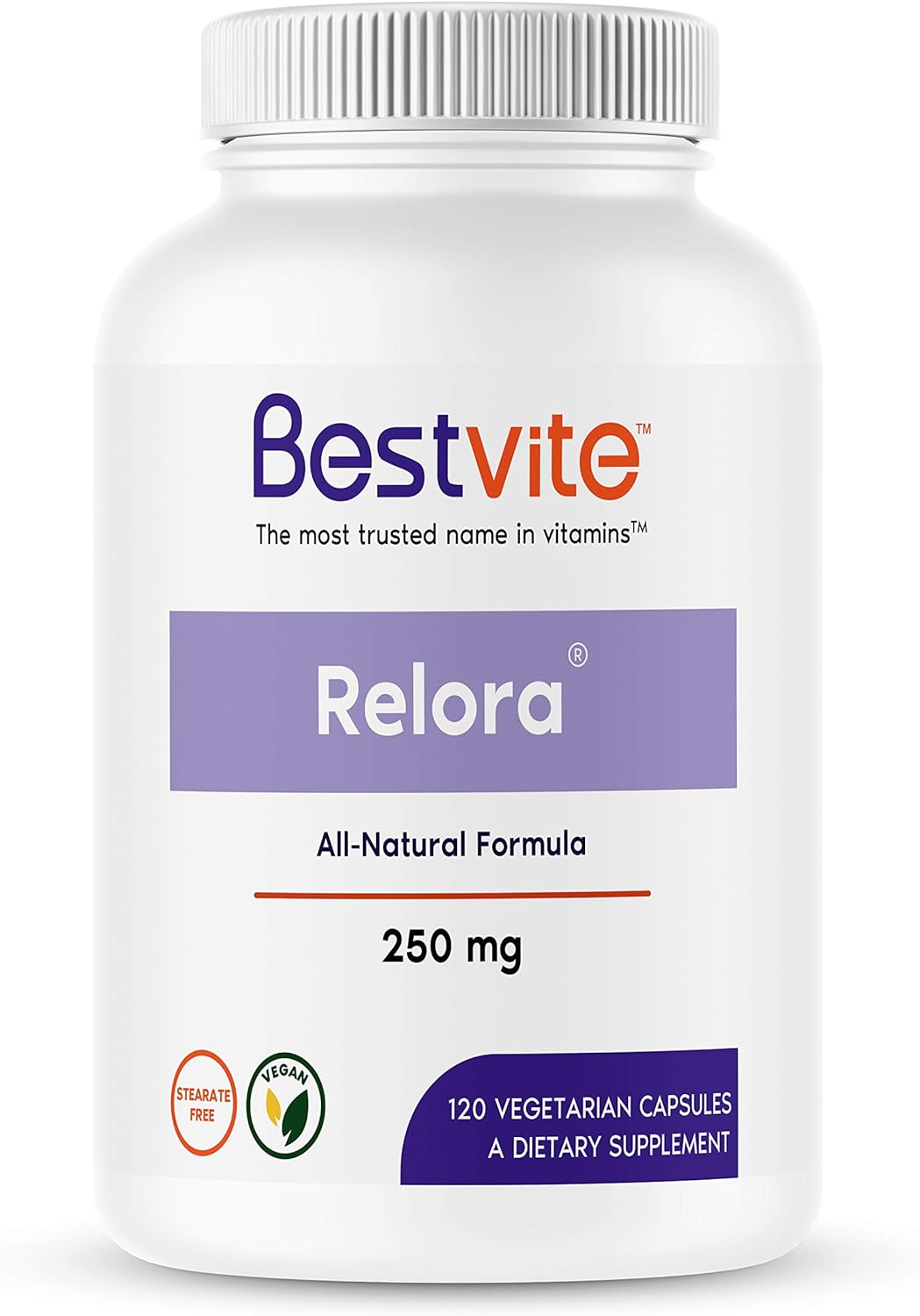 BESTVITE Relora 250mg (120 Vegetarian Capsules)