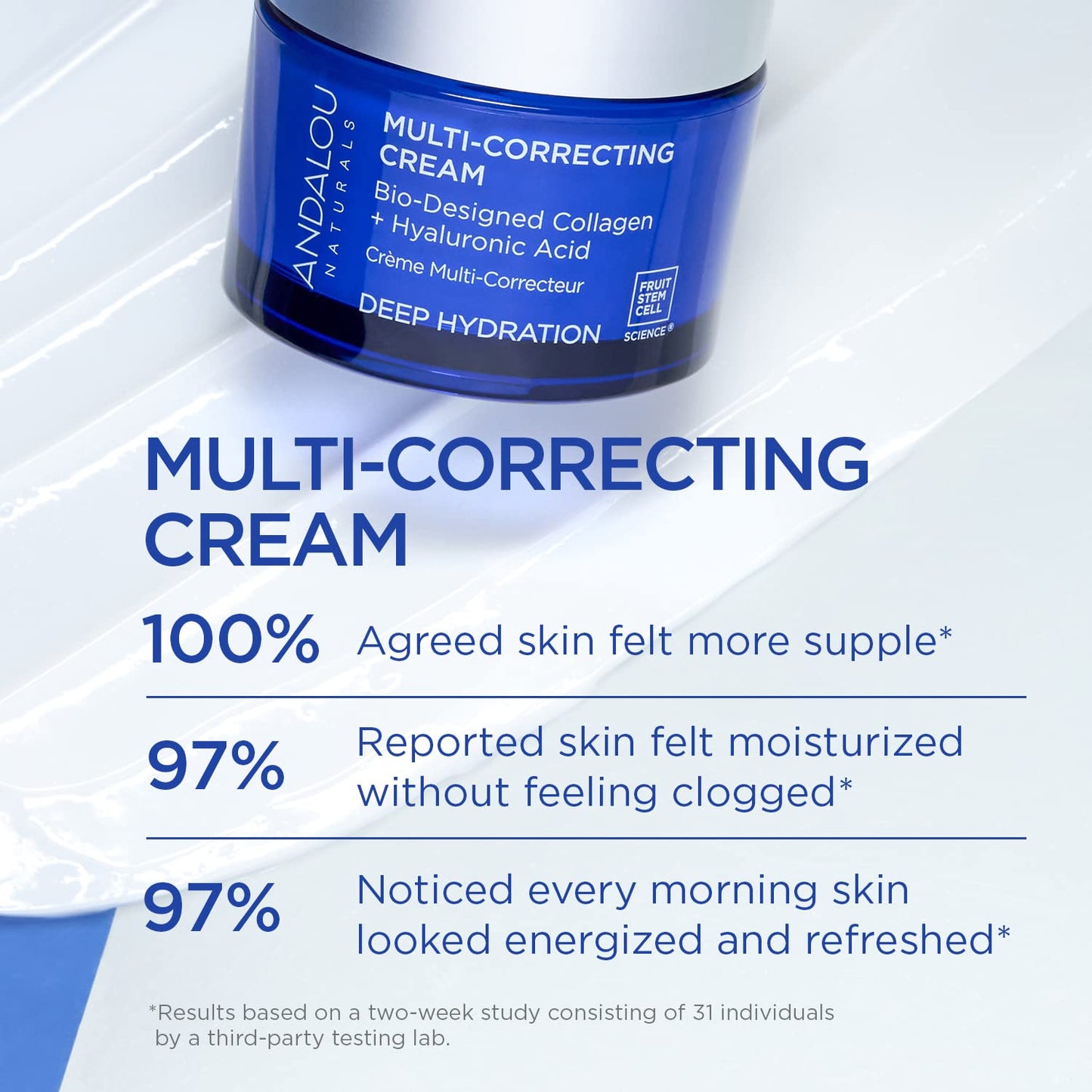 Andalou Naturals Deep Hydration Face Moisturizer, Multi-Correcting Cream,1.7 fl oz