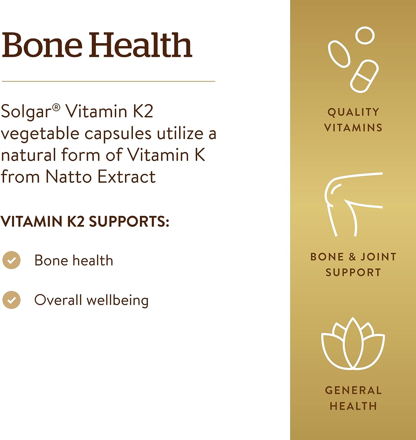 Solgar Vitamin K2 (MK-7) 100mcg,50 Vegetable Capsules