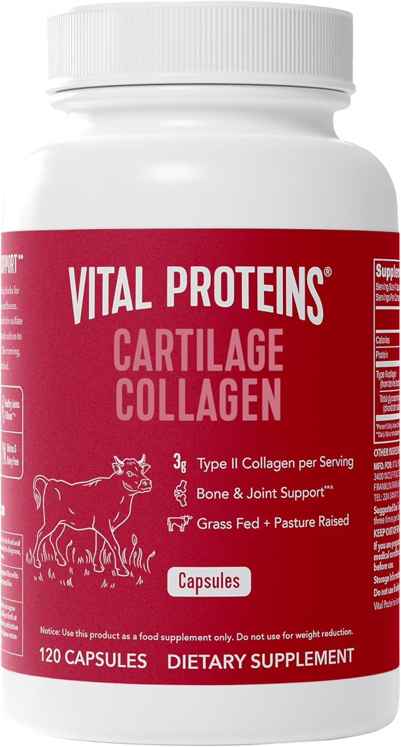 Vital Proteins Cartilage Collagen Pills, Type II Collagen - 120 Capsules