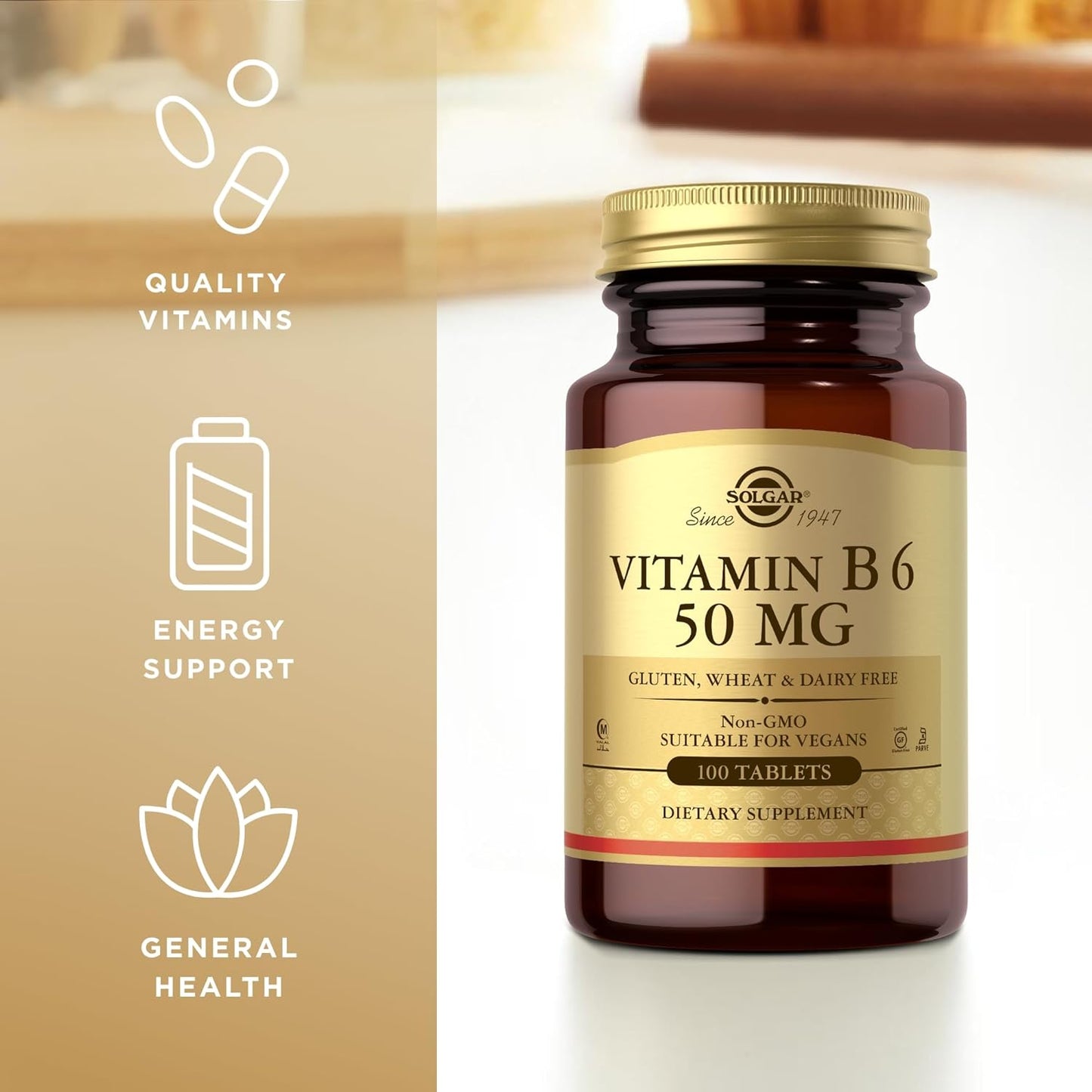 SOLGAR Vitamin B6 50 mg - 100 Tablets