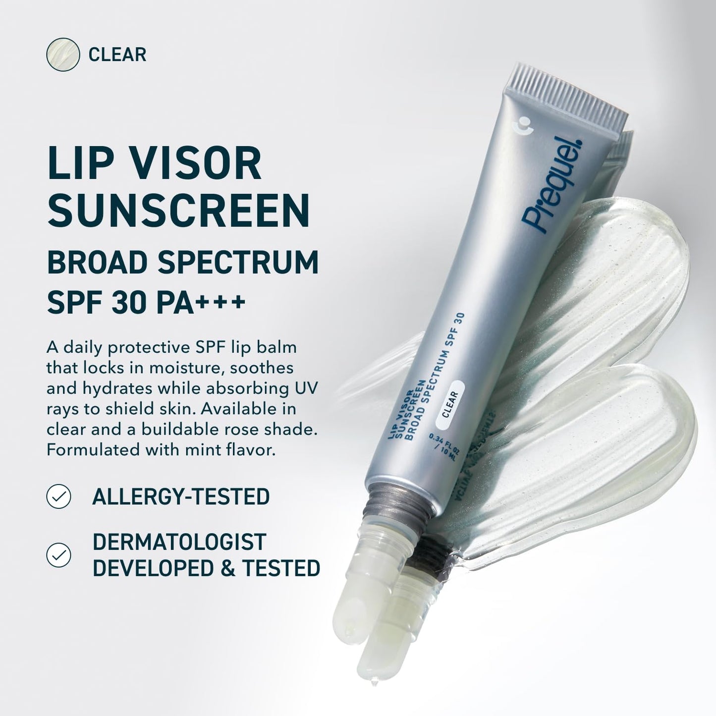 Prequel Skin Lip Visor, Clear Lip Balm with SPF 30 PA+++ - 0.34 fl oz  - 2 Pack
