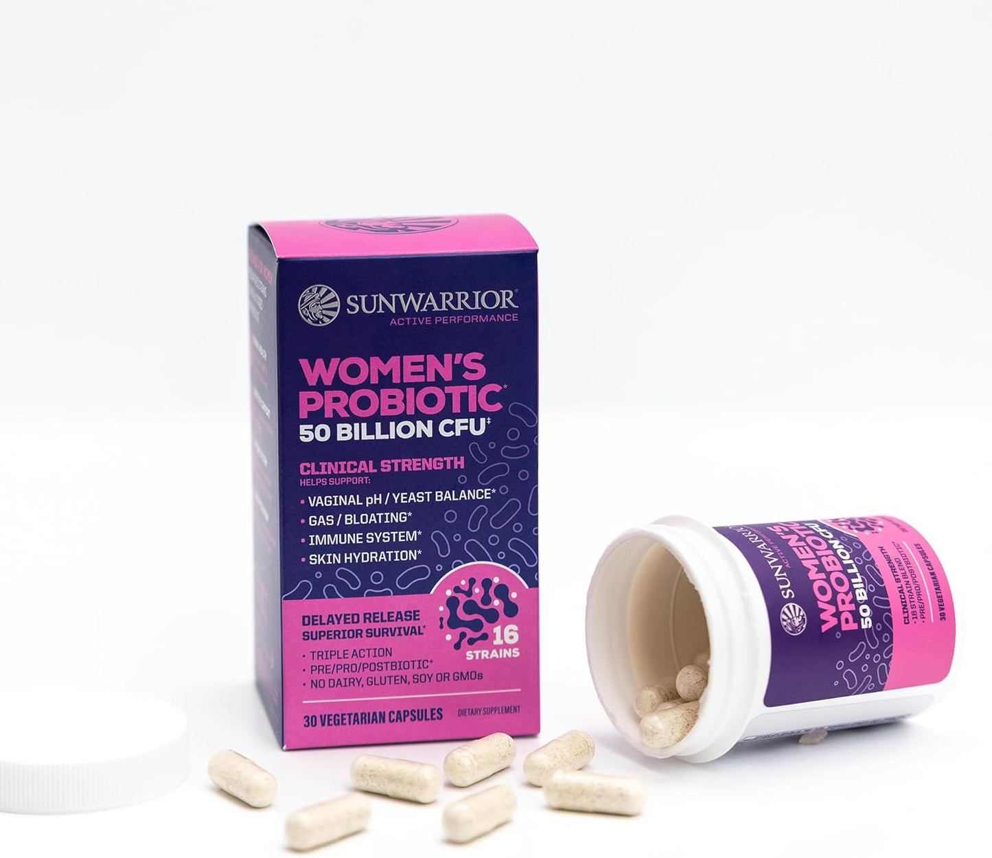 Sunwarrior Probiotic for Gut Health 50 Billion CFU Probiotics Supplement   - 30 Capsules