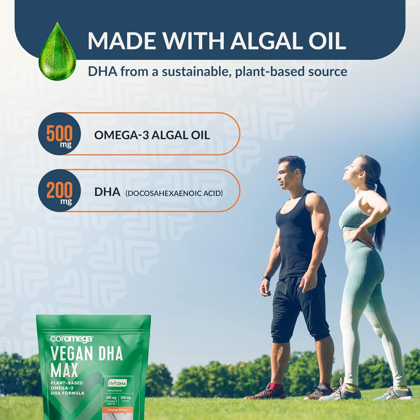 Coromega Vegan DHA, Plant-Based Omega-3 Algal Oil 60 count