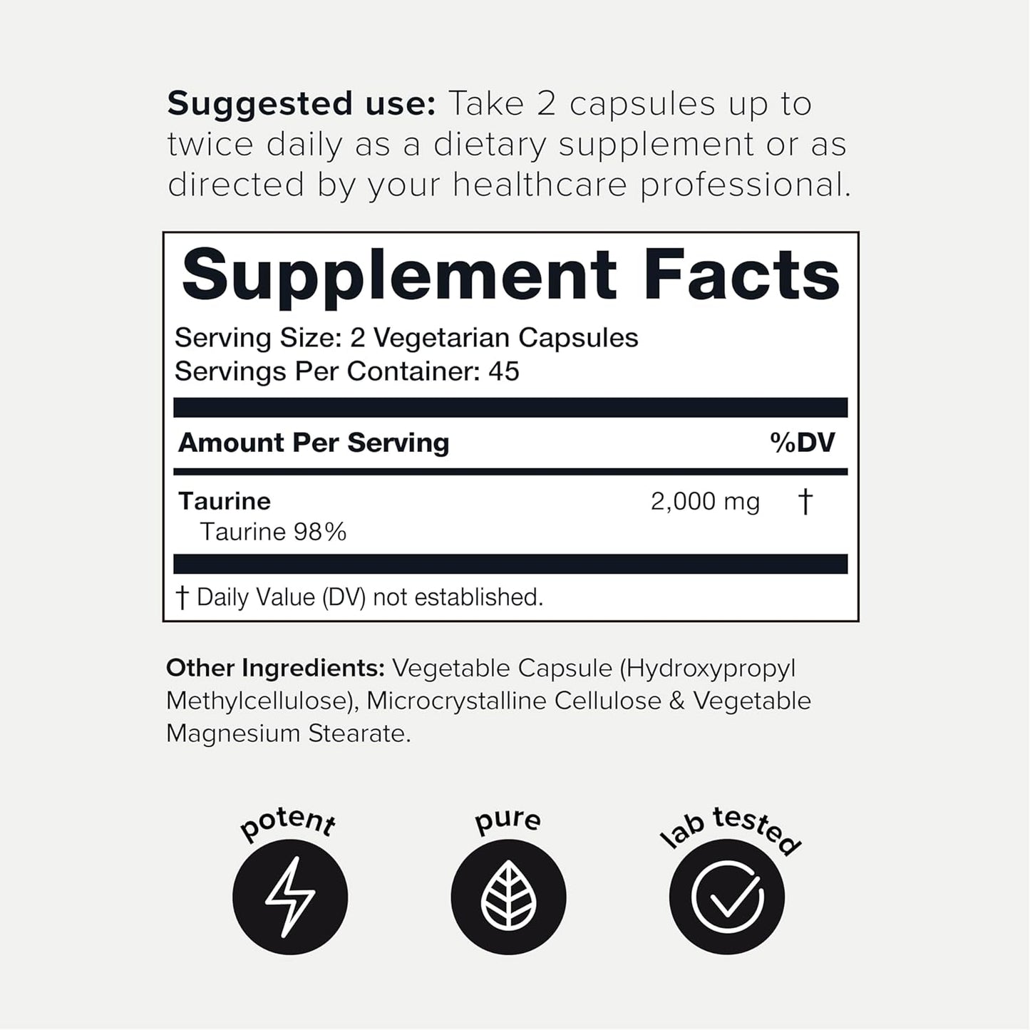 Toniiq 2000mg Taurine Supplement - 90 capsules