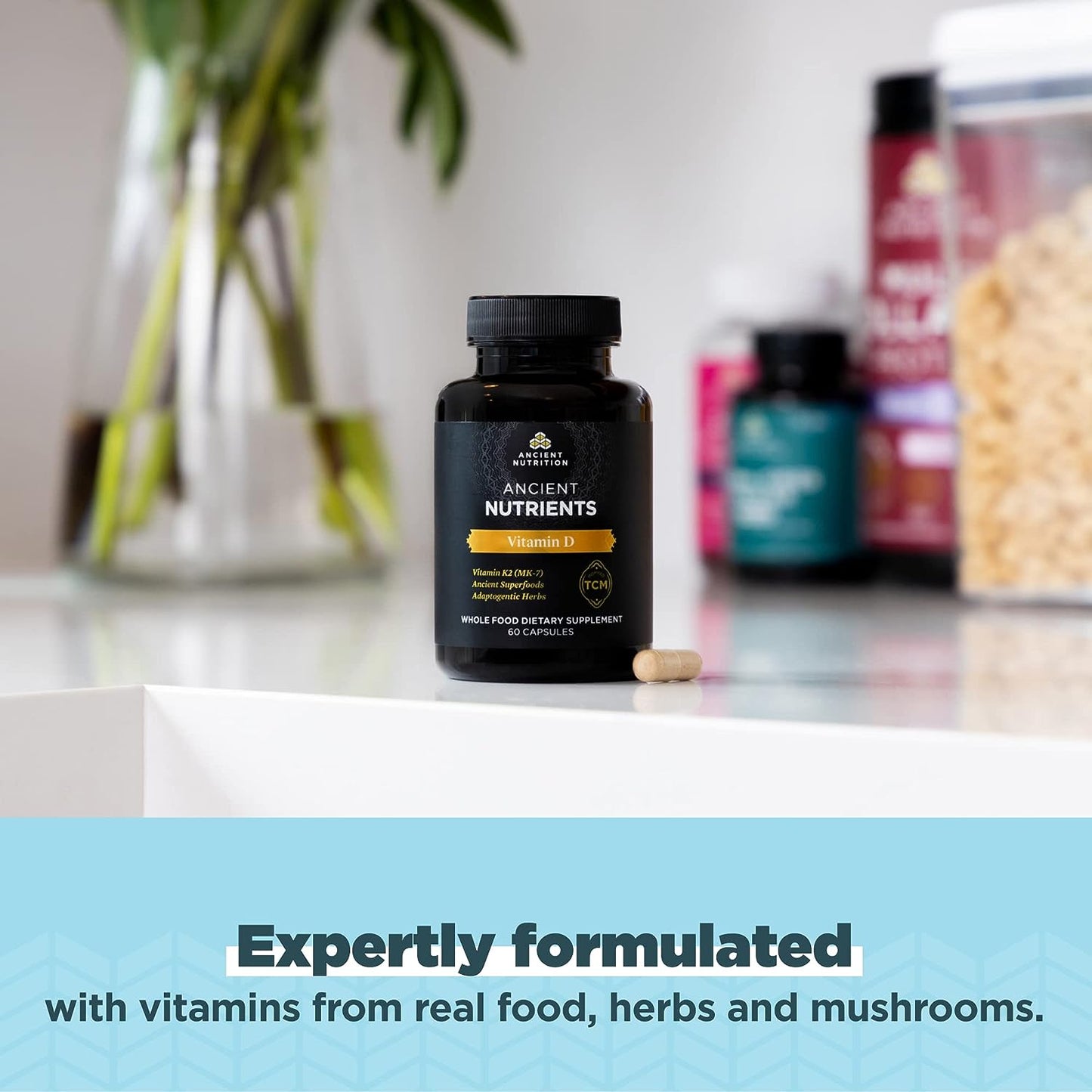 Ancient Nutrition Vitamin D Supplement,60 Capsules