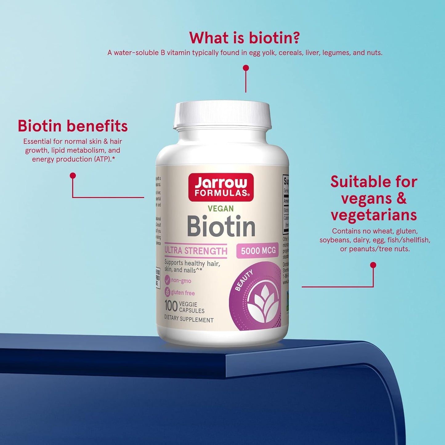 Jarrow Formulas Biotin  - 100 Veggie Capsules