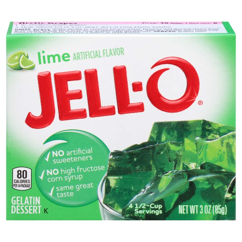 Jell-O Lime Gelatin Mix 3 Ounce Box (Pack of 6)