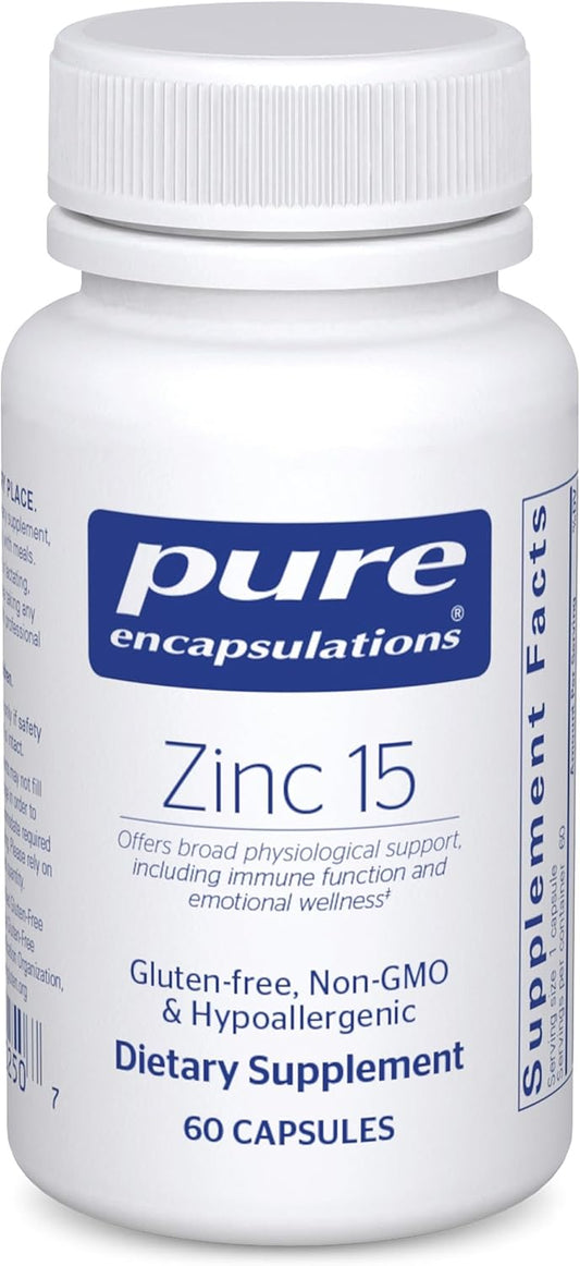 Pure Encapsulations Zinc 15 mg -  60 Capsules