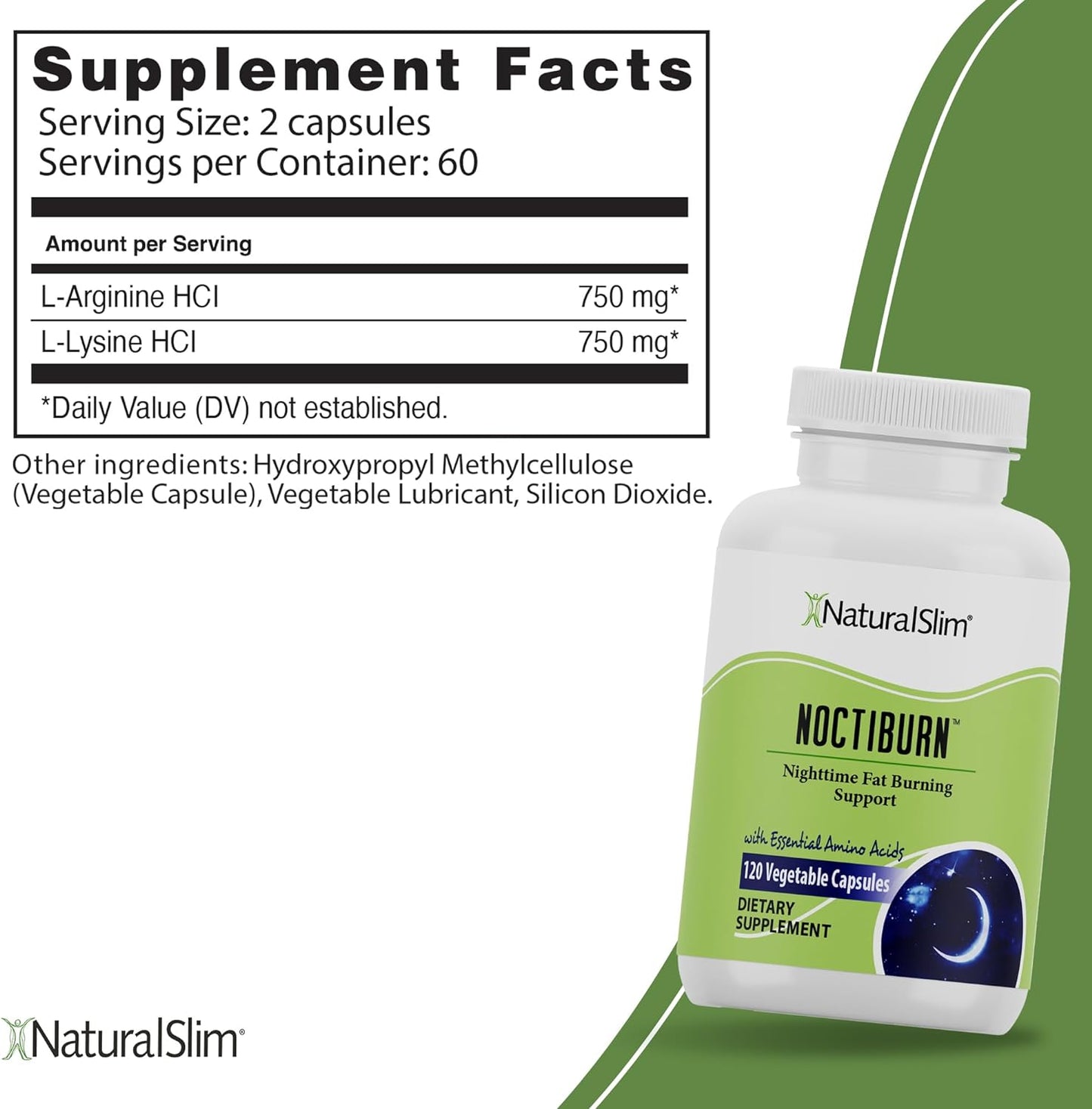 NaturalSlim NoctiBurn Night Fat Burning Support & Metabolism Support 120 capsules