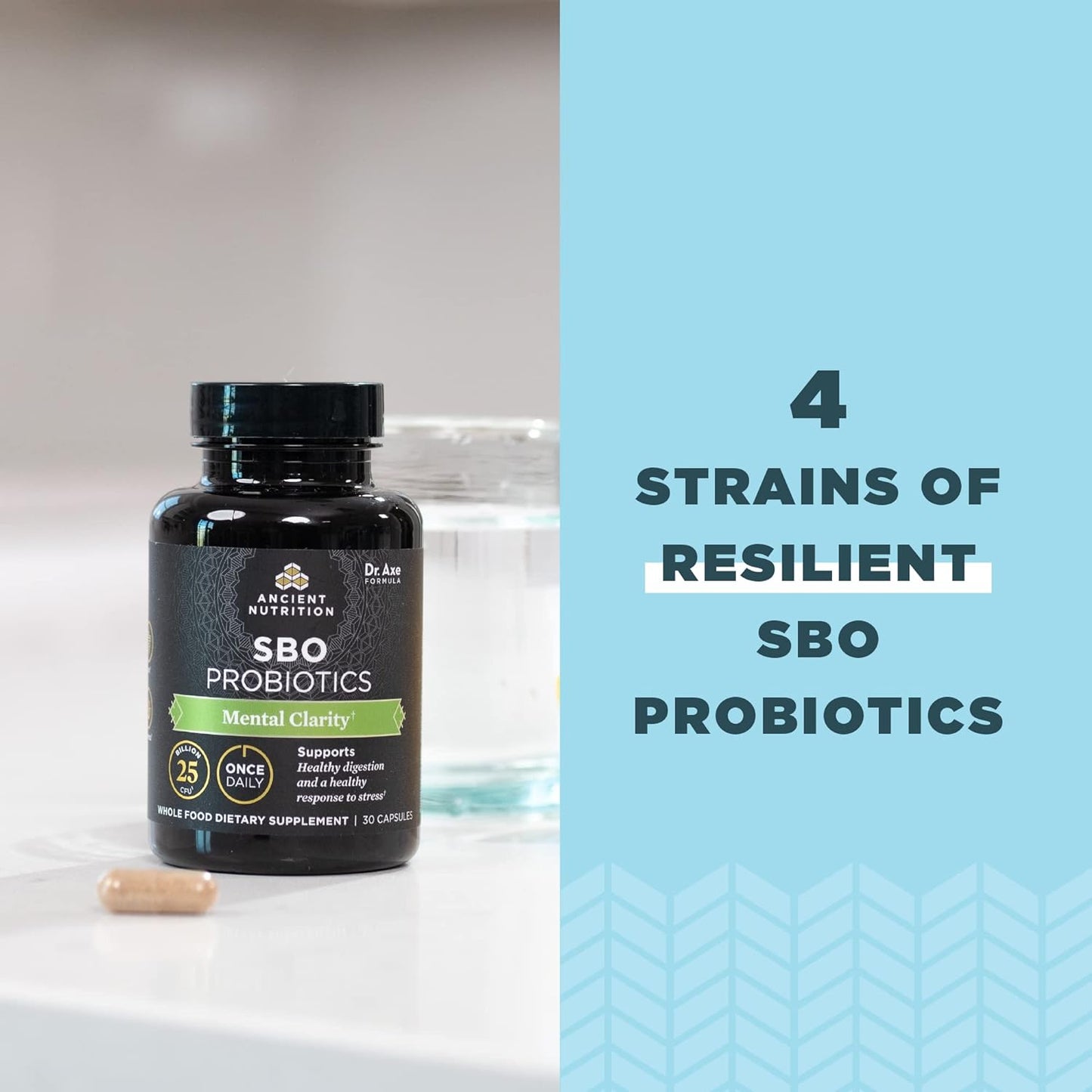 Ancient Nutrition Probiotics for Mental Clarity, Once Daily Probiotics 30Count