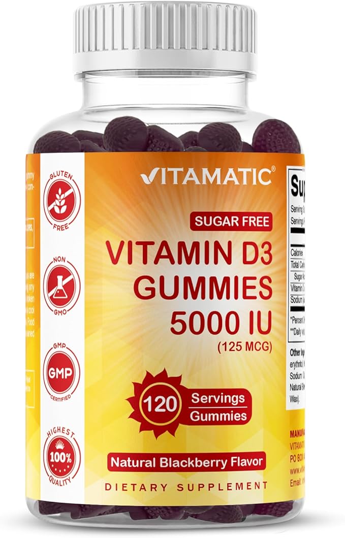 Vitamatic Sugar Free Vitamin D3 5000 IU - 120 Gummies
