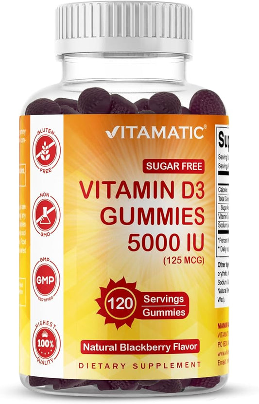 Vitamatic Sugar Free Vitamin D3 5000 IU - 120 Gummies