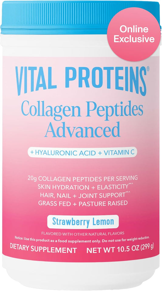 Vital Proteins Collagen Peptides Advanced ,Strawberry Lemon Flavor Powder, 10.5oz