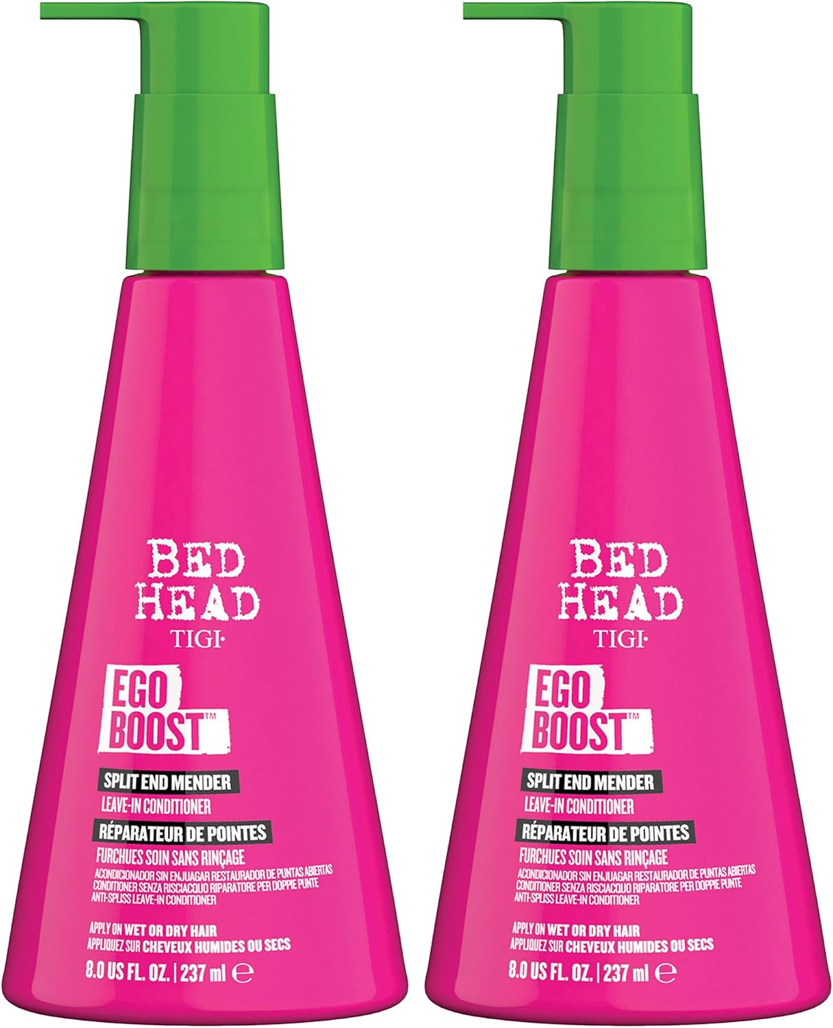 TIGI Bed Head Leave-In Conditioner, Split End Mender, Ego Boost 2-Pack – 8 Oz Ea