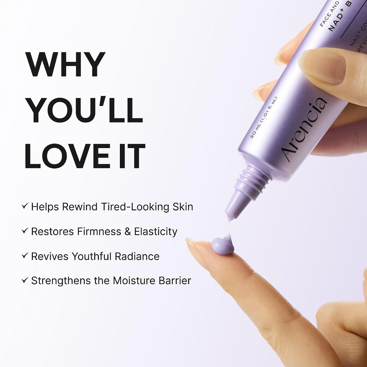 Arencia NAD+ Serum Booster Shot with 5% NAD+ Complex & Resveratrol - 1.01 fl. oz.