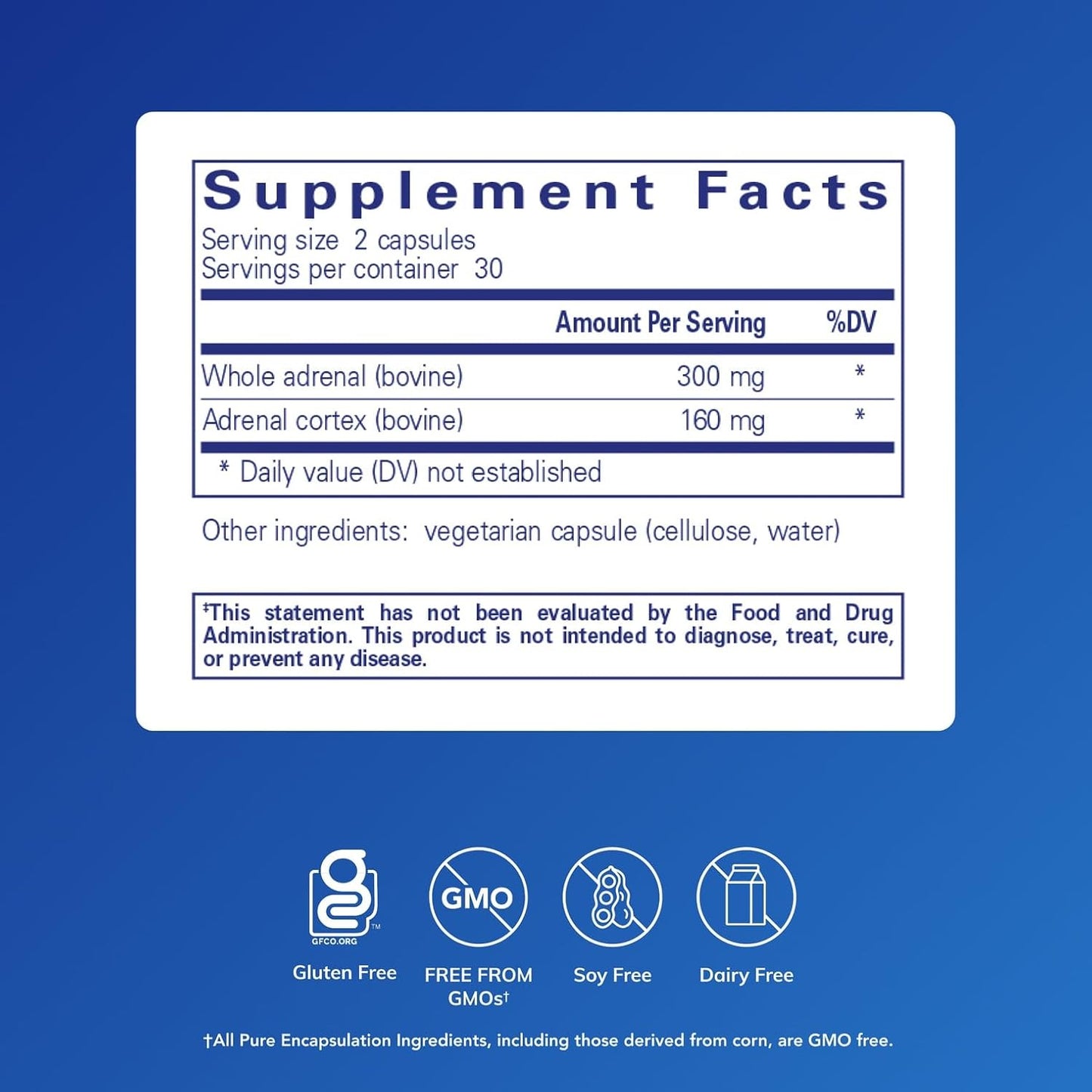 Pure Encapsulations Adrenal Cortex Supplement  – 60 Capsules