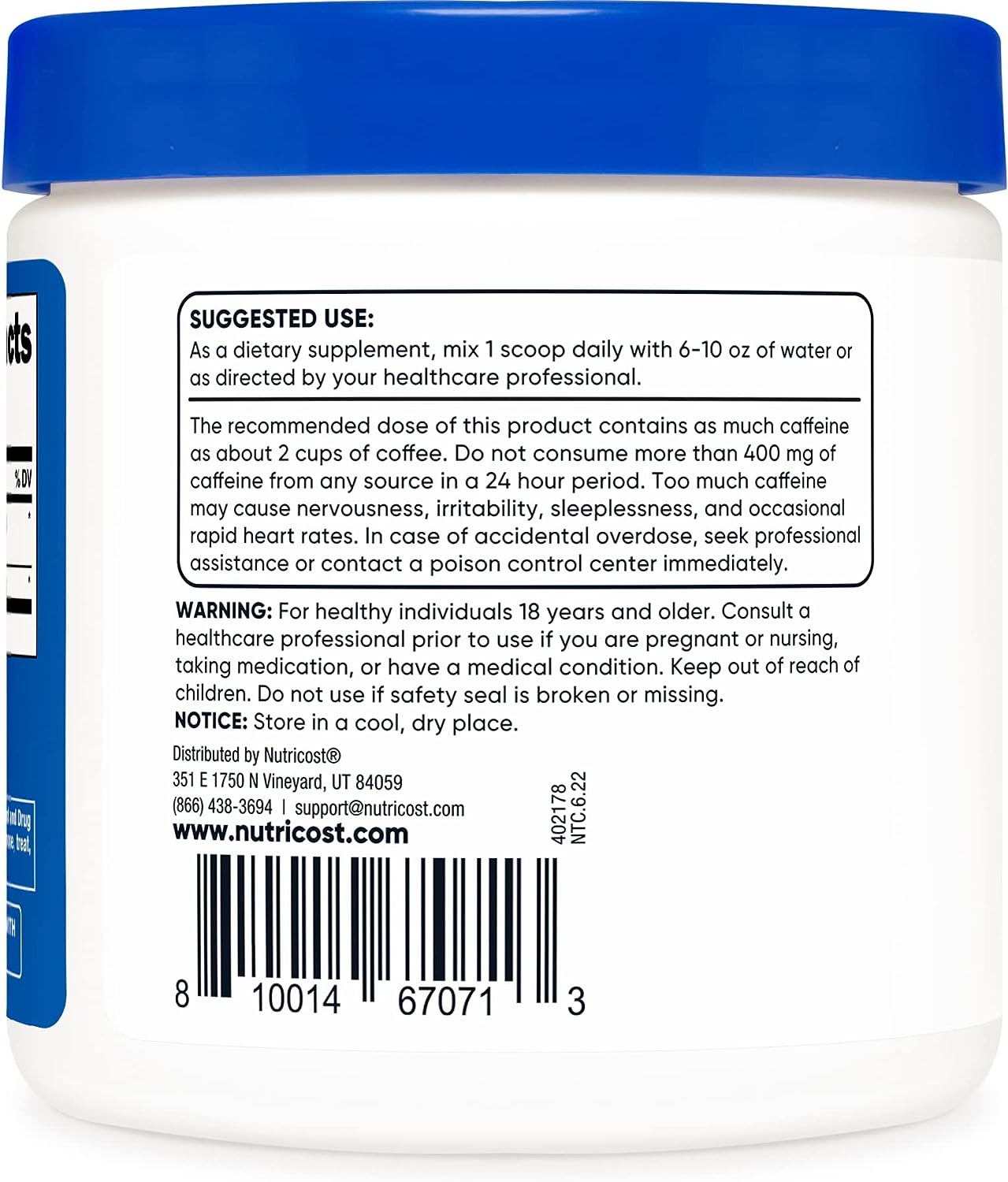 Nutricost Guarana Extract Powder 100 Grams