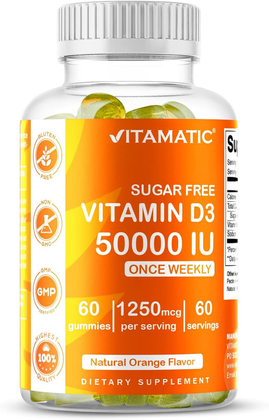 Vitamatic Sugar Free Vitamin D3 50,000 – 60 Gummies