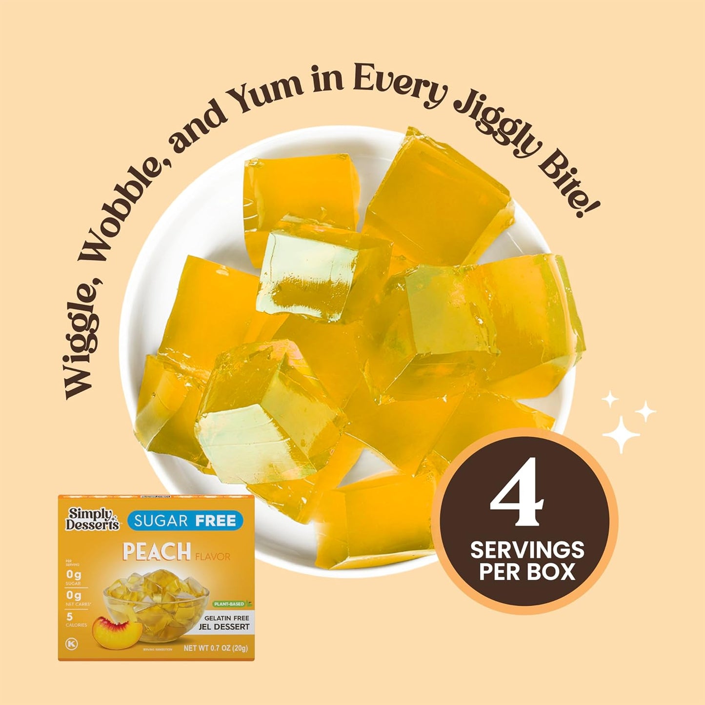 Simply Desserts Sugar-Free Peach Jel, 6-Pack – 1.7 Oz Ea