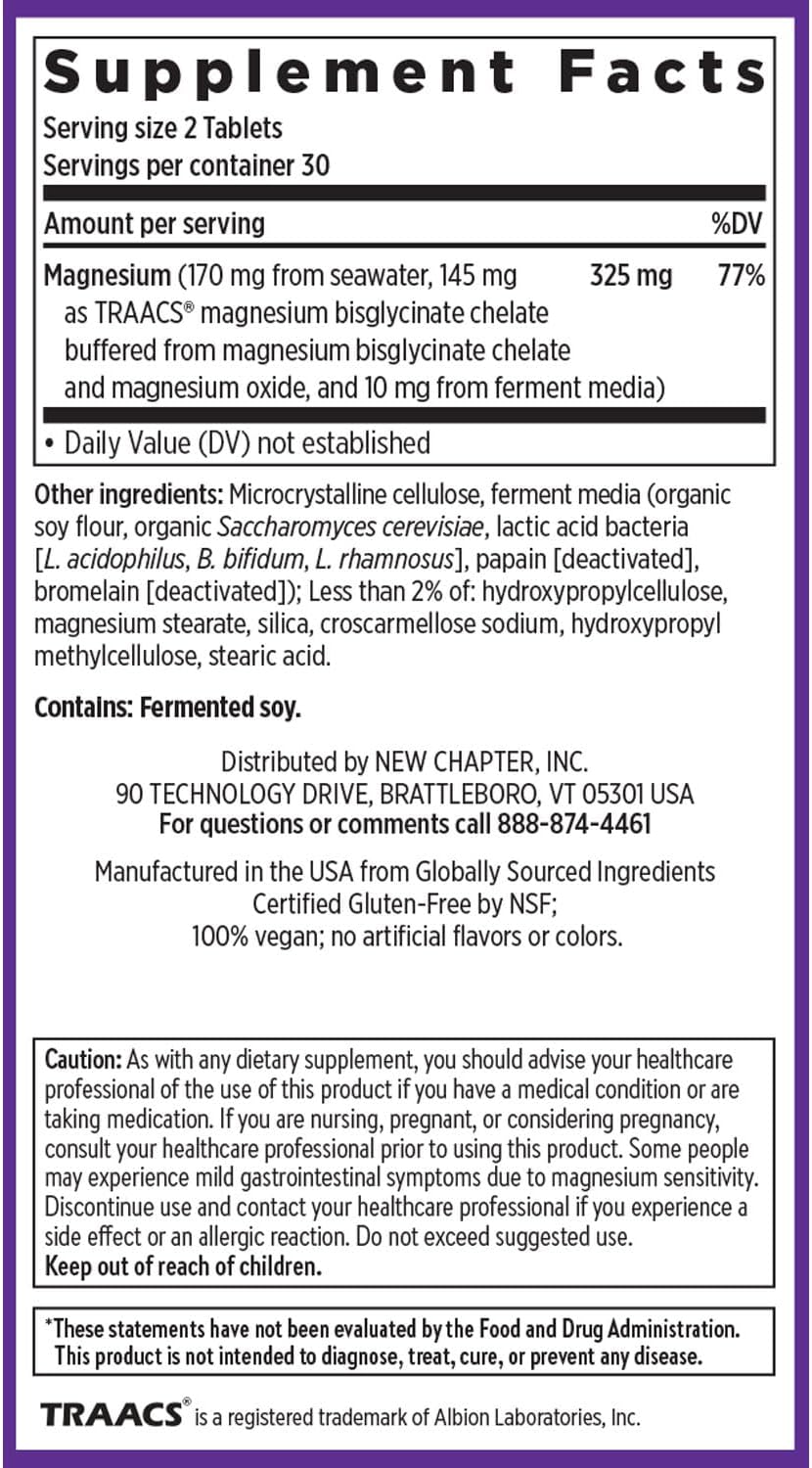 New Chapter Magnesium Complex Supplement, 325mg  - 60 Tablets