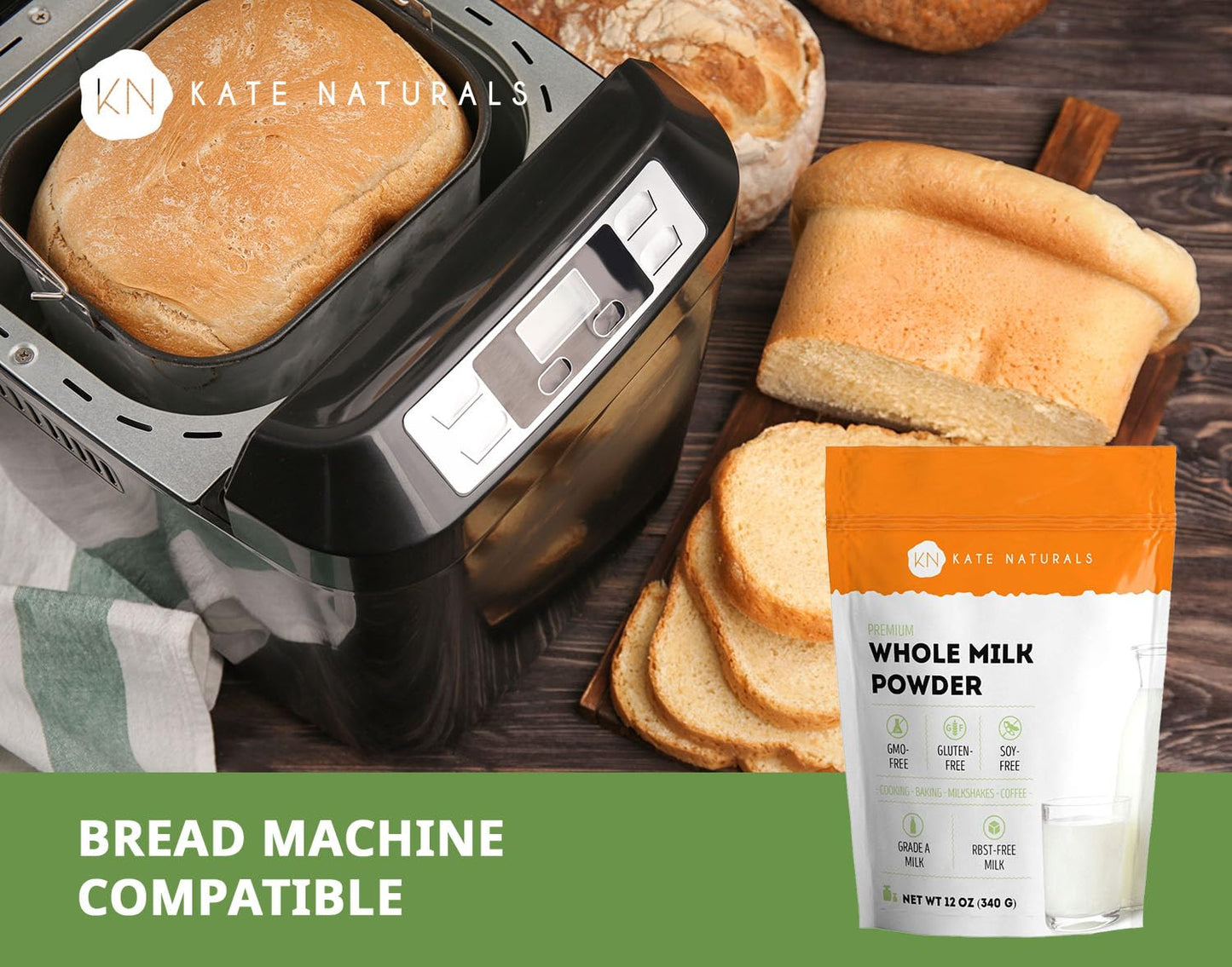 Kate Naturals Dry Whole Milk Powder - 12oz