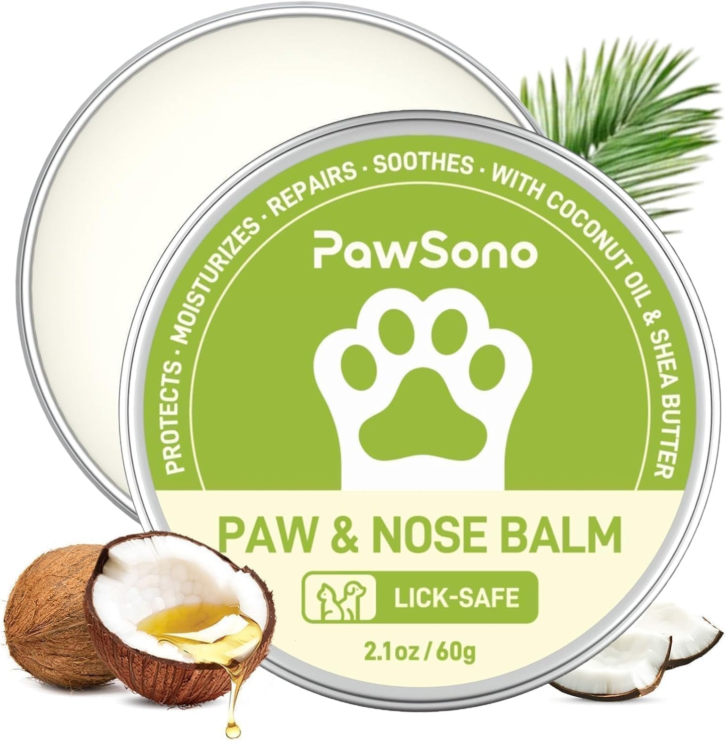 Pawsono Lick-Safe Dog Paw & Nose Balm with Coconut Oil - 2.1 oz