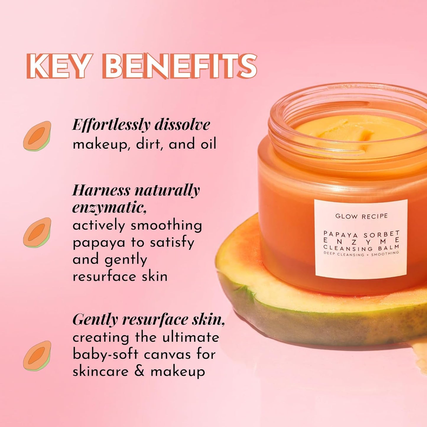 Glow Recipe Papaya Enzyme Cleansing Balm Makeup Remover - 3.38oz