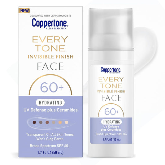 Coppertone Every Tone Invisible Finish  SPF 60 SPF 60+ with Ceramides, 1.7 Fl Oz