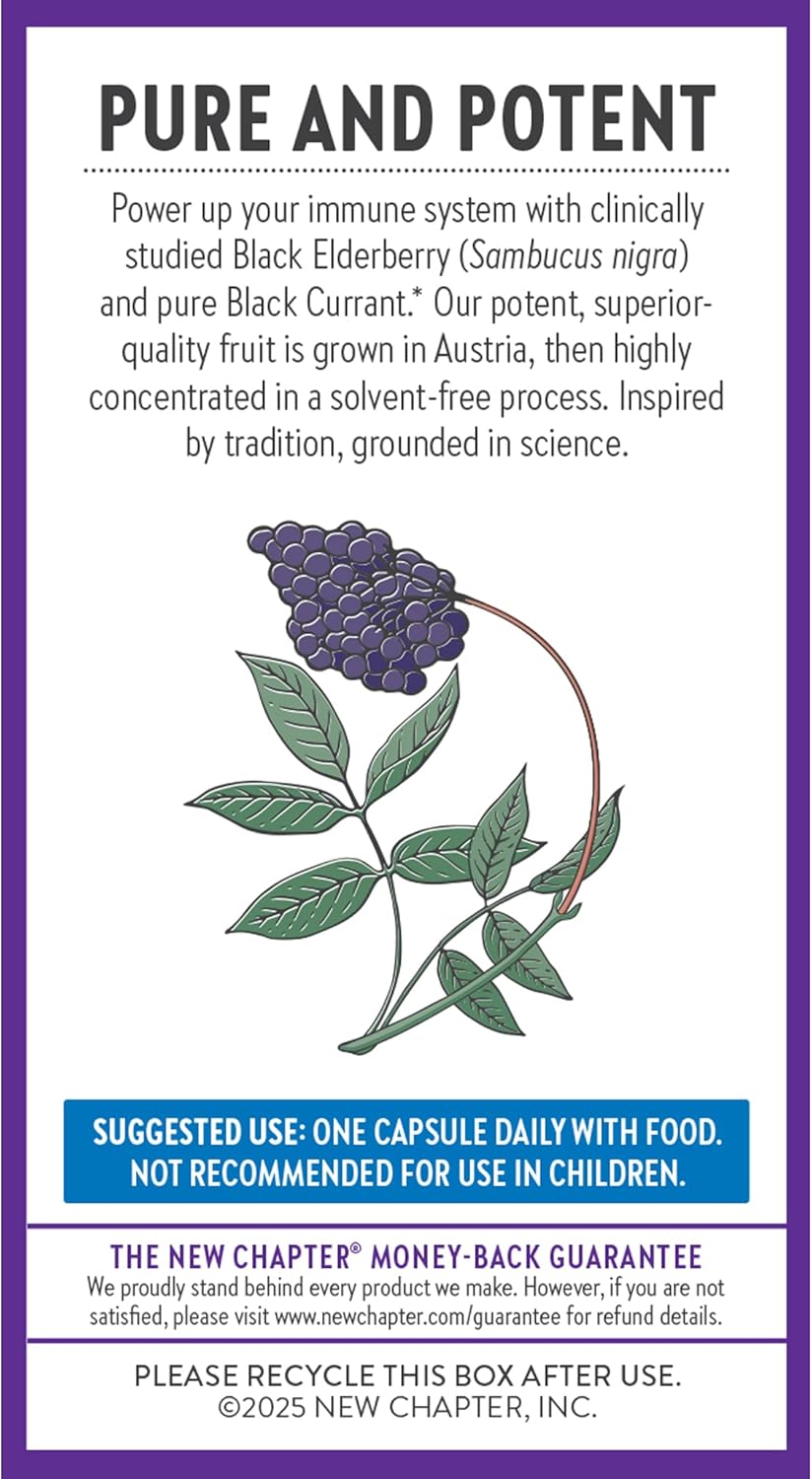 New Chapter Vegan Elderberry Capsules -  30 Count