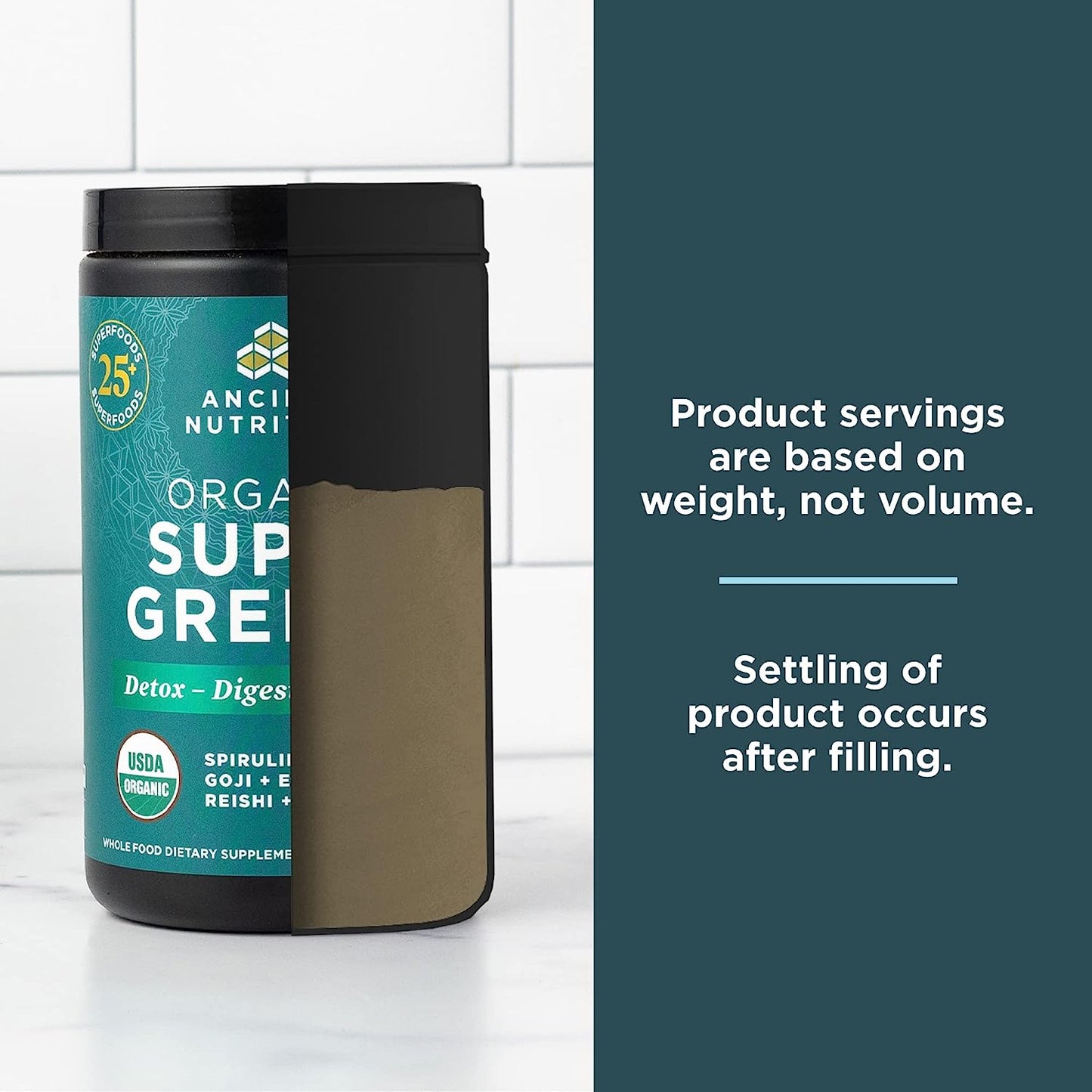 Ancient Nutrition Super Greens Powder, Organic Superfood Powder with Probiotics
