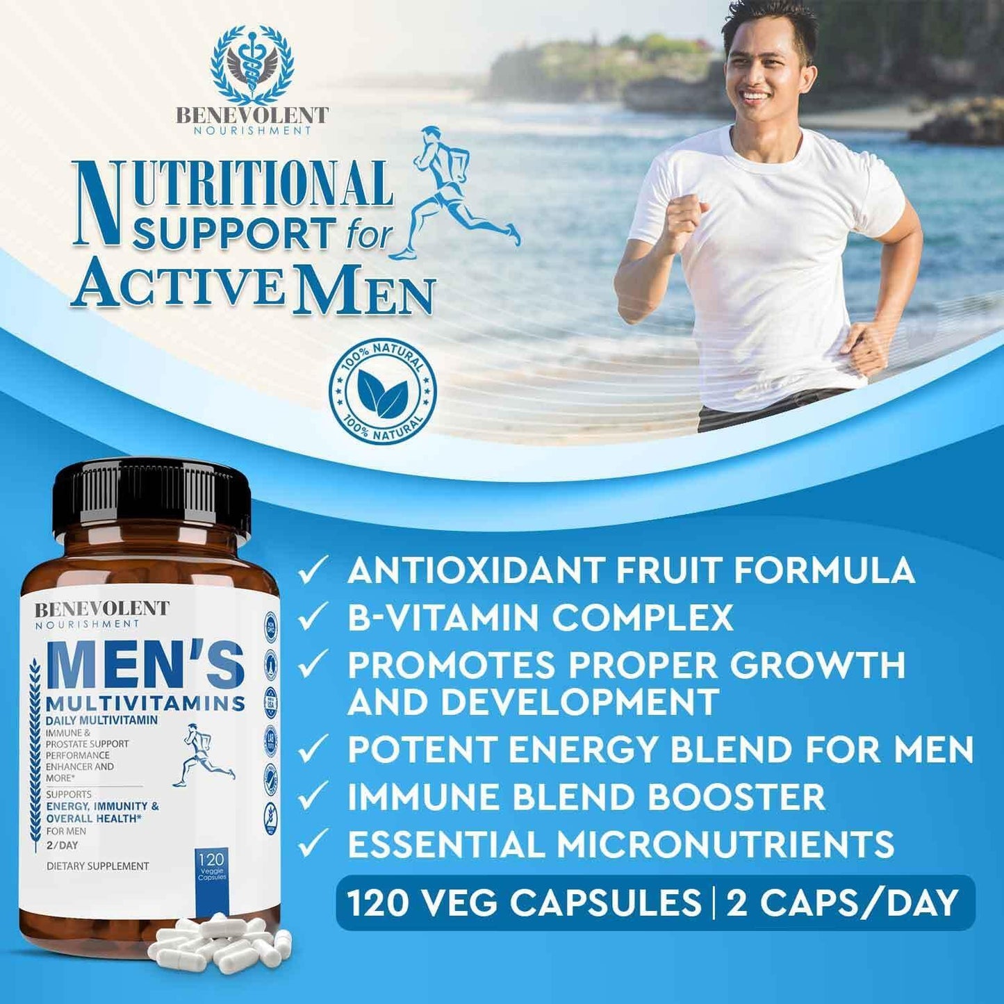 Multivitamin for Men - Supports Energy & Overall Health 120 Caps